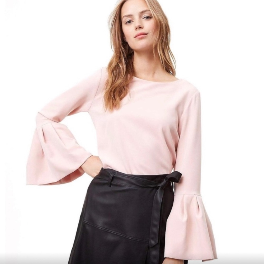 Loft Blush Blouse Bell Sleeves